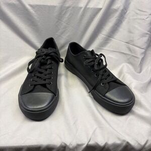 Lugz Mens Black Canvas Low Top Sneakers Lace Up Casual Shoes Size 8